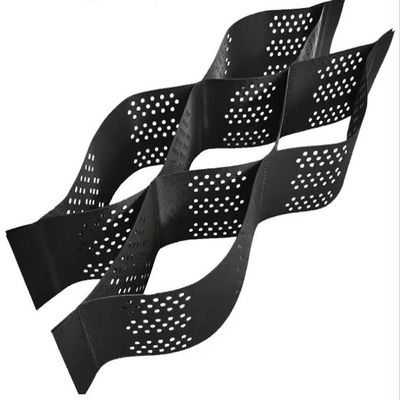 Réseau de pavage de stabilisateur de gravier géocelle pour la stabilisation des routes à une distance de soudage de 445 mm