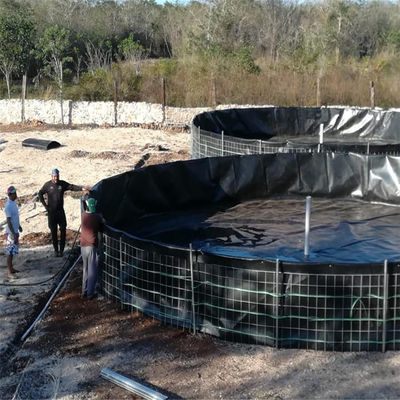Géomembrane en plastique HDPE de 1 mm pour la conception traditionnelle dans le revêtement circulaire de l'étang de poisson