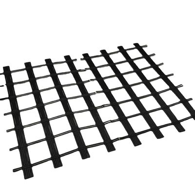 Solidification du lit de route Géogrid de polyester biaxial Fabriqué à partir de 80 à 80 matières PET en jaune