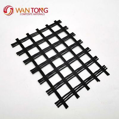 Solidification du lit de route Géogrid de polyester biaxial Fabriqué à partir de 80 à 80 matières PET en jaune