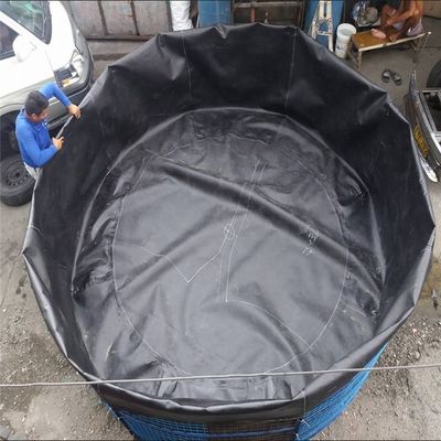 Des réservoirs circulaires géomembranés pour l'aquaculture dans un style de conception contemporain