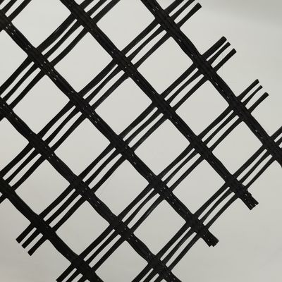 Géotextile pour la solidification du sol de la route 1m-6m Largeur 80-80 PET Polyester géogrid bi-axiale