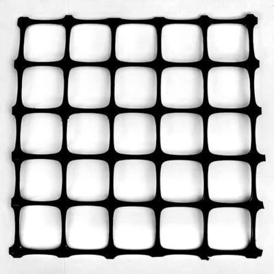 Polypropylène noir PP rouleau de maillage en plastique bi-axiale géogrid pour l'exploitation minière de stabilisation du sol