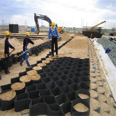 Réseau de gravier en géocellulés HDPE pour la protection des pentes de nid d'abeille et la construction d'ingénierie