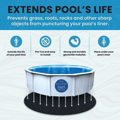 Pad de douze pieds rond pour l'emballage de la piscine avec précoupe extérieure en géotextile non tissé longueur 50-100m