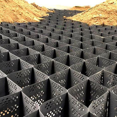 1.1 mm-1.7 mm Épaisseur géocelle HDPE pour la stabilisation du sol routier et la protection des pentes