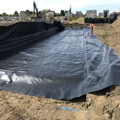 Géomembranes noires GM13 ASTM 0,5 mm 0,75 mm 1 mm HDPE étang liner pour les étangs de poisson étang ferme réservoir
