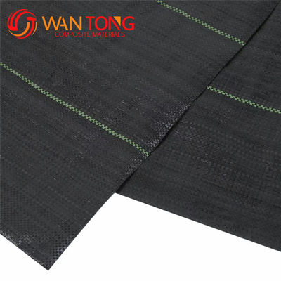 Résistance à la traction élevée 5 oz Tissu tissé en PP noir Géotextile pour la construction de routes