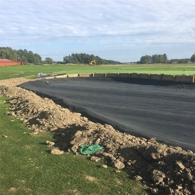 Largeur personnalisée 100% de HDPE vierge géomembrane anti-filtrage lisse pour revêtement d'étang de poisson