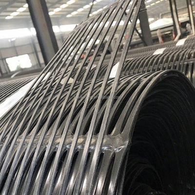 Réseau géographique uniaxial en PP HDPE bas noir 220kN pour les murs de soutènement et le renforcement des routes 50m