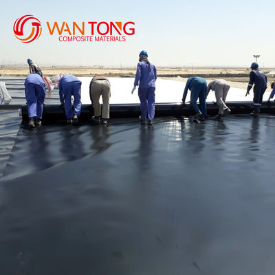 Style de conception chinois 1,0 mm Surface lisse HDPE rouleau de géomembrane noire pour crevettes