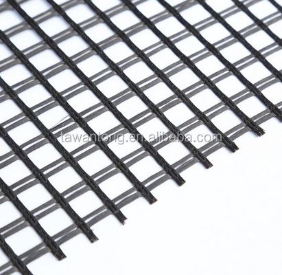 Solidification de la chaussée Bi-axiale Polyester Géoréseau 80-80 PET Largeur 1m-6m Bitume revêtu