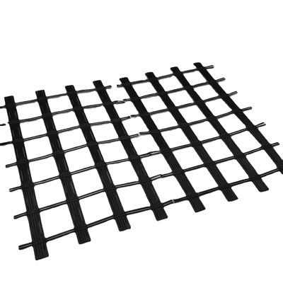 Réseau de maillage en fibre de verre Réseau géographique en fibre de verre pour le renforcement des routes en sol molle en noir