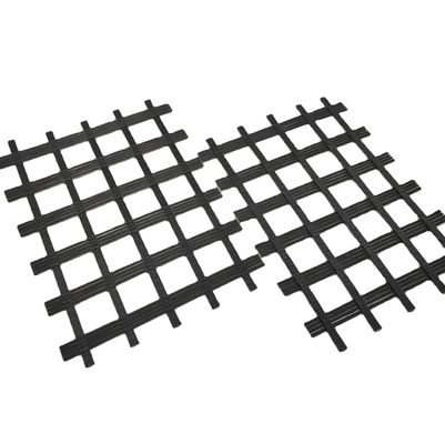 Réseau de maillage en fibre de verre Réseau géographique en fibre de verre pour le renforcement des routes en sol molle en noir