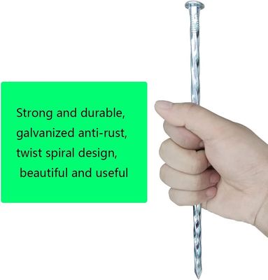 Des ongles en spirale métalliques galvanisés pour le terrain en herbe artificielle