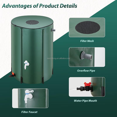 Réservoir pliable de 66 gallons pour la collecte et le stockage d'eau dans des fûts de pluie portables