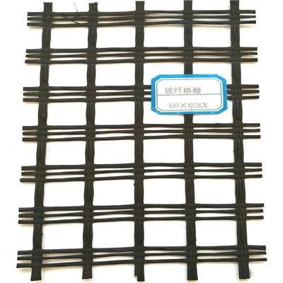 5m de largeur de la fibre de verre géogrid de tricot de déformation pour le renforcement de revêtement d'asphalte CE/ISO9001