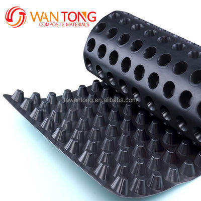 Tableau de drainage de recyclage vierge en PEHD de 8 mm pour les bâtiments de structures de stationnement souterraines