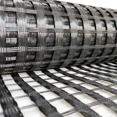 Construction de routes 50kn 80kn 100kn Polyester Pet Géogrid épaisseur 0,2 mm-4 mm