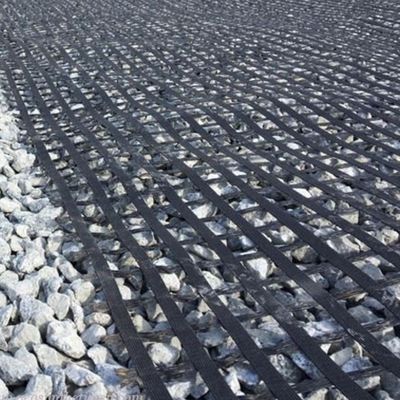 Construction de routes 50kn 80kn 100kn Polyester Pet Géogrid épaisseur 0,2 mm-4 mm