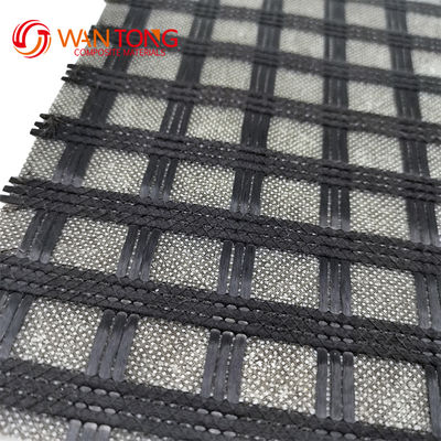 50/50kn Géogrid composite en fibre de verre géotextile non tissé pour le renforcement de la grille de pavage
