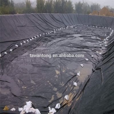 Géomembrane en plastique HDPE noir de 2 mm d'épaisseur pour élevage de poissons