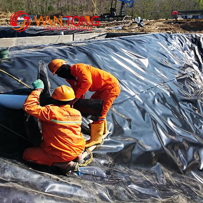 Géomembrane en HDPE noir pour le revêtement d'étang de barrage de poisson dans le style de conception chinois et 0,1-4 mm
