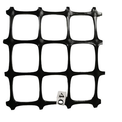 Grille en maille en plastique Polypropylène Géogrille bi-axiale pour stabilisateur de sol routier Largeur de 1 à 6 m Longueur de 50 à 100 m