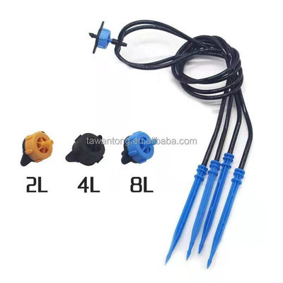 Système d'irrigation agricole de 4L/8L à 2 pièces avec goutte à goutte en PVC noir