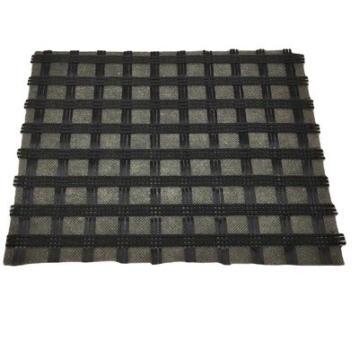 Réseau géogrid non tissé de tricot blanc durable pour les surfaces routières en béton armé