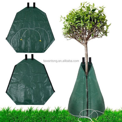 Matériau PE 20 Gallons 75L Sac d'arrosage d'arbre en vert foncé pour les jeunes plants nouvellement plantés